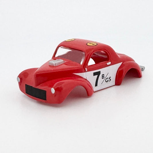 Auto World 1941 Willys Gasser Coupe Body, Red, Fits Aurora TJet Chassis, H.O. Slot Cars