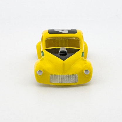 Auto World 1941 Willys Gasser Coupe Body, Yellow w/ Flames, Fits Aurora TJet Chassis, H.O. Slot Cars