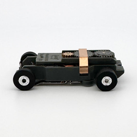 Auto World ThunderJet UltraG Slot Car Chassis, Chrome Wheels, Black Tires