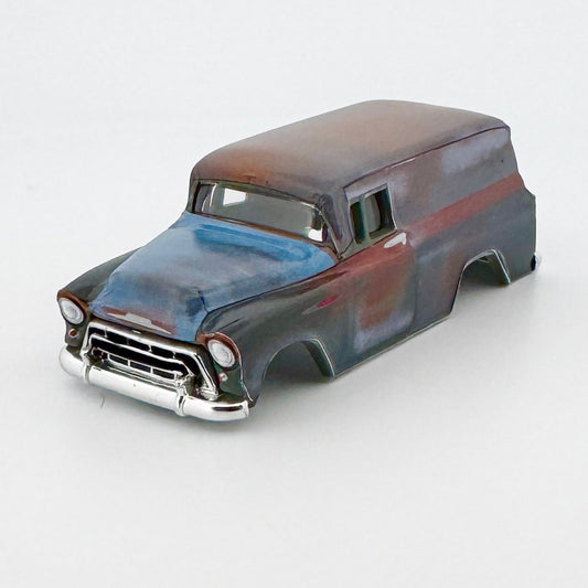 Auto World 1957 Chevy Suburban Body, Barn Find Blue, Fits TJet ThunderJet Chassis, H.O. Slot Cars