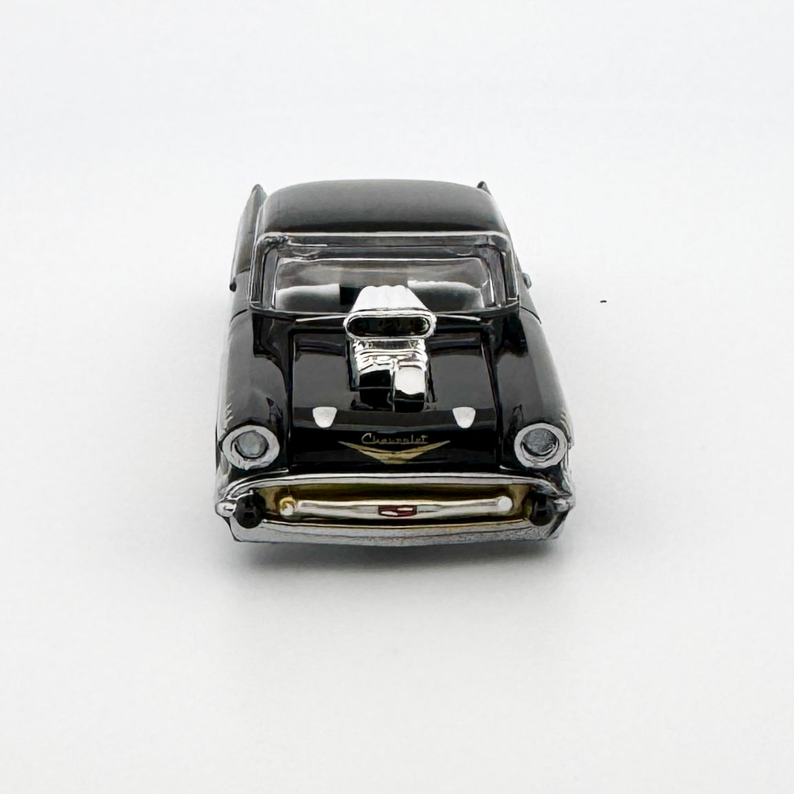 Auto World 1957 Chevy Bel Air Body, Black Orange Flames, Fits Aurora TJet Chassis, H.O. Slot Cars