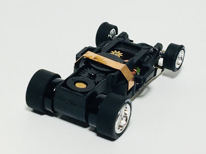 Auto World 4Gear Slot Car Chassis, Chrome Wheels, GoodYear Tires