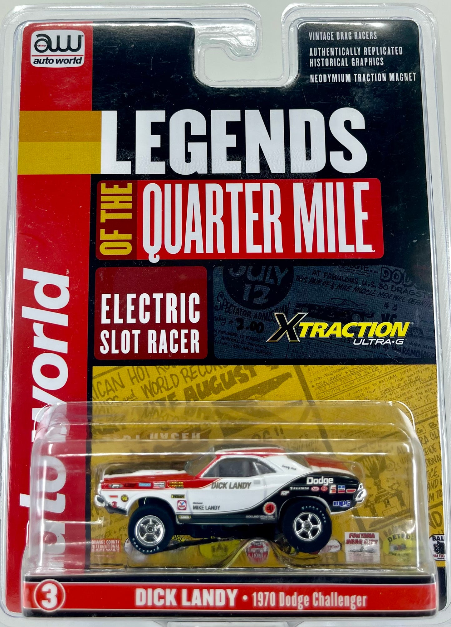 1970 Dodge Challenger Dick Landy Legends of the Quarter Mile, H.O. Scale Slot Car, Xtraction Chassis