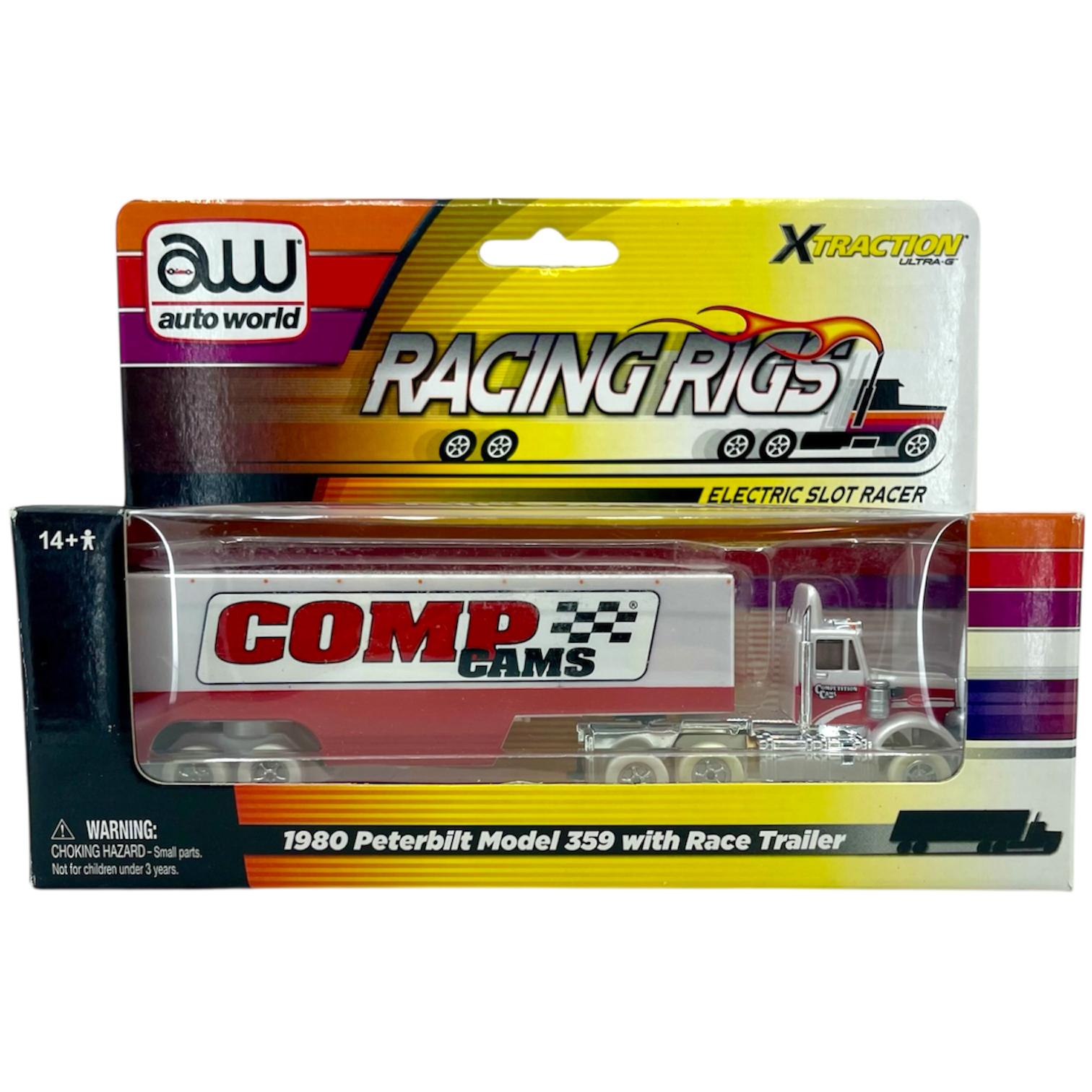 Auto World Comp Cams Peterbilt Semi Truck with Race Trailer iWheels Racing Rigs XTraction H.O. Slot Car