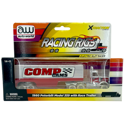 Auto World Comp Cams Peterbilt Semi Truck with Race Trailer iWheels Racing Rigs XTraction H.O. Slot Car
