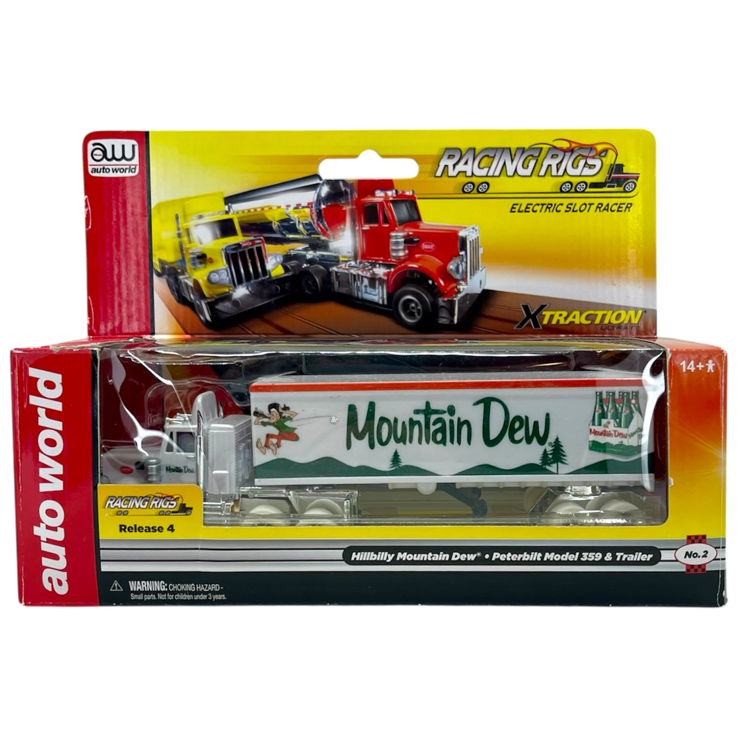 Auto World Hillbilly Mountain Dew Peterbilt Semi Cab and Trailer iWheels Racing Rigs XTraction H.O. Slot Car