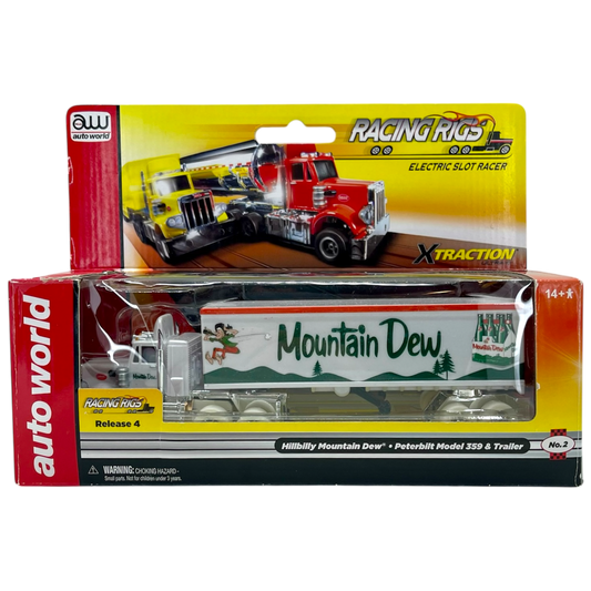 Auto World Hillbilly Mountain Dew Peterbilt Semi Cab and Trailer iWheels Racing Rigs XTraction H.O. Slot Car
