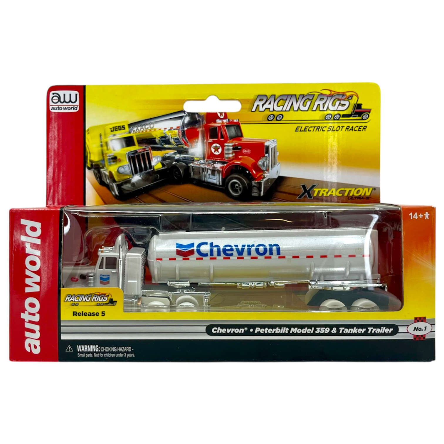 Chevron Peterbilt Model 359 Truck and Tanker Trailer iWheels Racing Rigs XTraction H.O. Slot Car