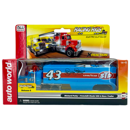 Auto World Richard Petty Peterbilt Semi Cab and Race Trailer Racing Rigs XTraction H.O. Slot Car