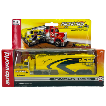 JEGS Peterbilt Model 359 Cab and Race Trailer Truck Racing Rigs XTraction H.O. Slot Car