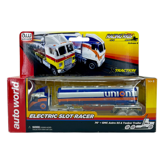 Auto World Union 76 GMC Astro Semi Cab and Tanker Trailer iWheels Racing Rigs XTraction H.O. Slot Car