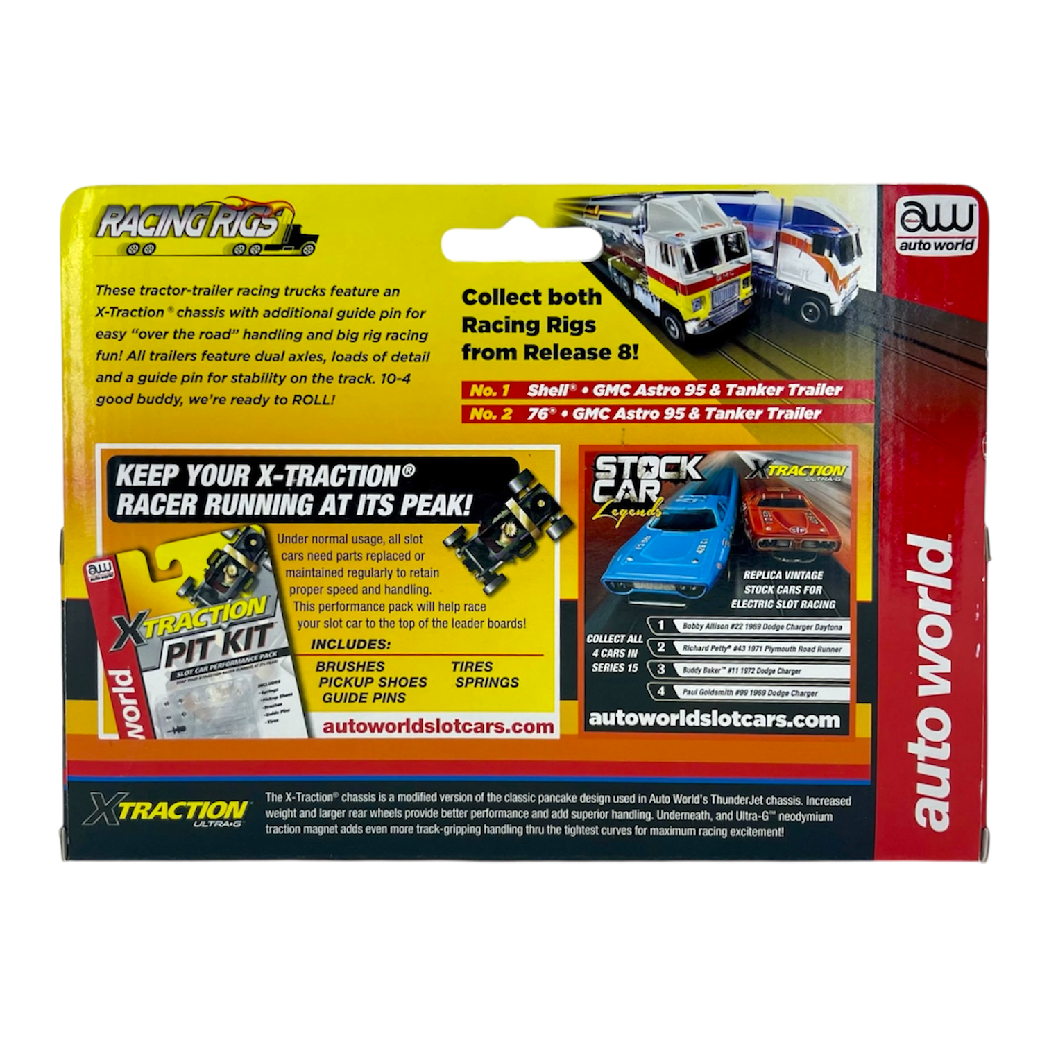 Auto World Union 76 GMC Astro Semi Cab and Tanker Trailer iWheels Racing Rigs XTraction H.O. Slot Car Back View