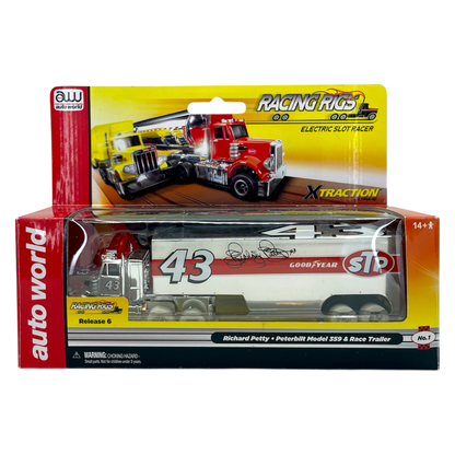 Auto World Richard Petty Peterbilt Semi Cab and Race Trailer iWheels Truck Racing Rigs XTraction H.O. Slot Car