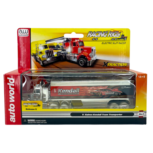Auto World V. Gaines Kendall Team Peterbilt Cab & Trailer Transporter iWheels Truck Racing Rigs XTraction H.O. Slot Car