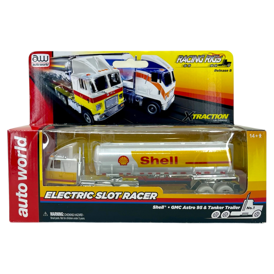 Shell GMC Astro 95 and Tanker Trailer iWheels Truck Racing Rigs XTraction H.O. Slot Car