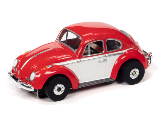 1966 Volkswagen Beetle (Red) H.O. Scale Slot Car, ThunderJet Chassis