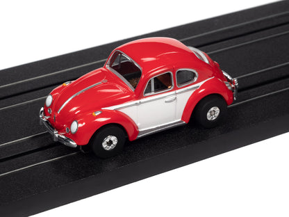 1966 Volkswagen Beetle (Red) H.O. Scale Slot Car, ThunderJet Chassis