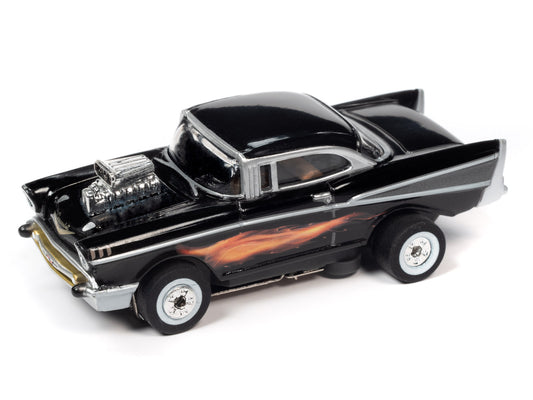 1957 Chevy Bel Air (Black) H.O. Scale Slot Car, ThunderJet Chassis | Auto World