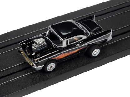 1957 Chevy Bel Air (Black) H.O. Scale Slot Car, ThunderJet Chassis | Auto World