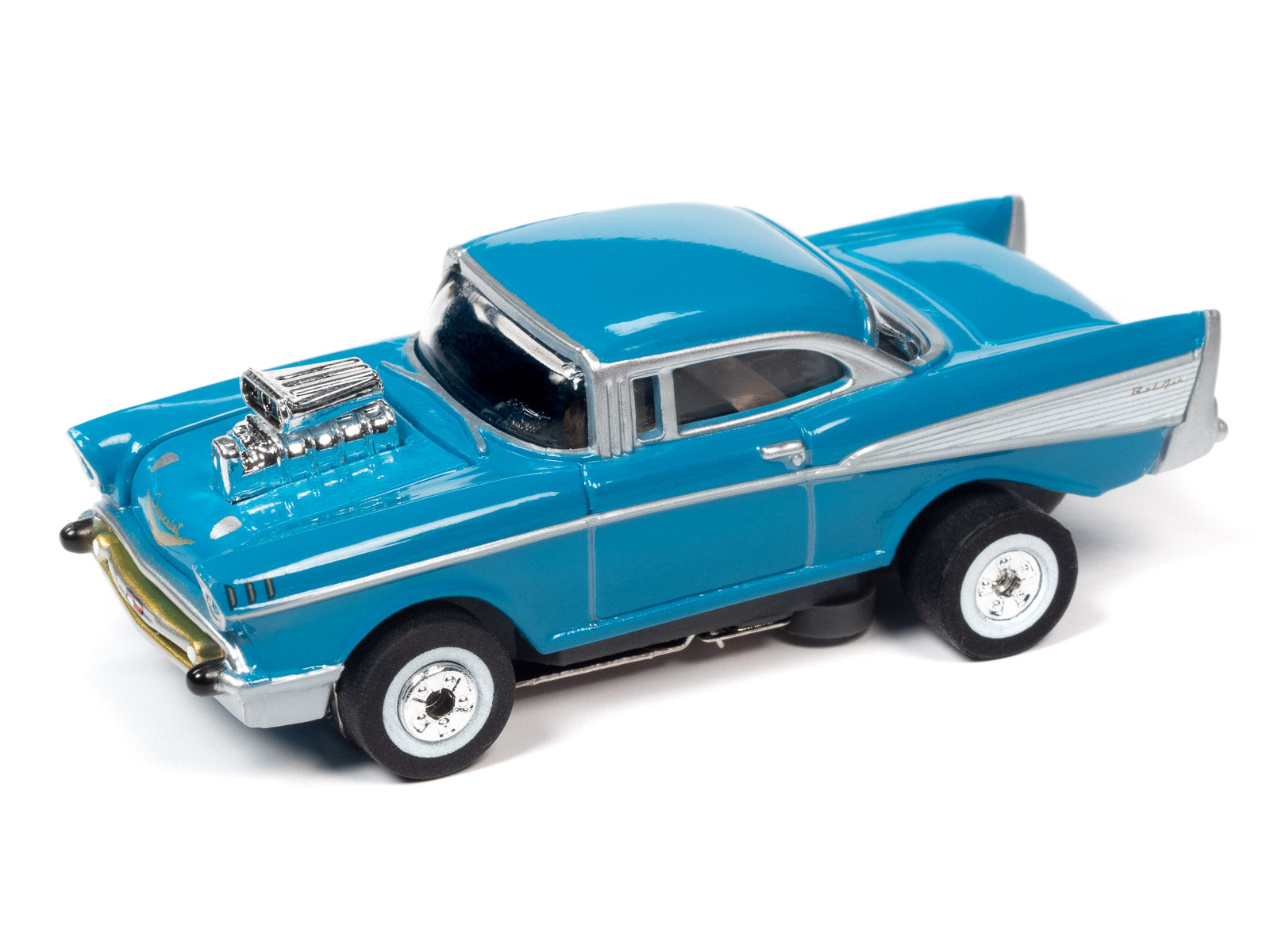 1957 Chevy Bel Air (Turquoise) H.O. Scale Slot Car, ThunderJet Chassis | Auto World