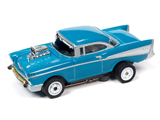 1957 Chevy Bel Air (Turquoise) H.O. Scale Slot Car, ThunderJet Chassis | Auto World