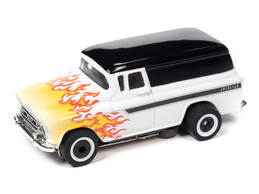 1957 Chevy Suburban (White) H.O. Scale Slot Car, ThunderJet Chassis | Auto World