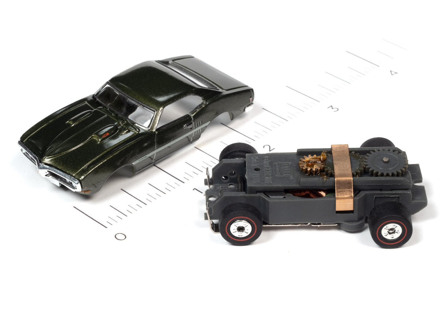 1968 Pontiac Firebird (Green) H.O. Scale Slot Car, ThunderJet Chassis | Auto World