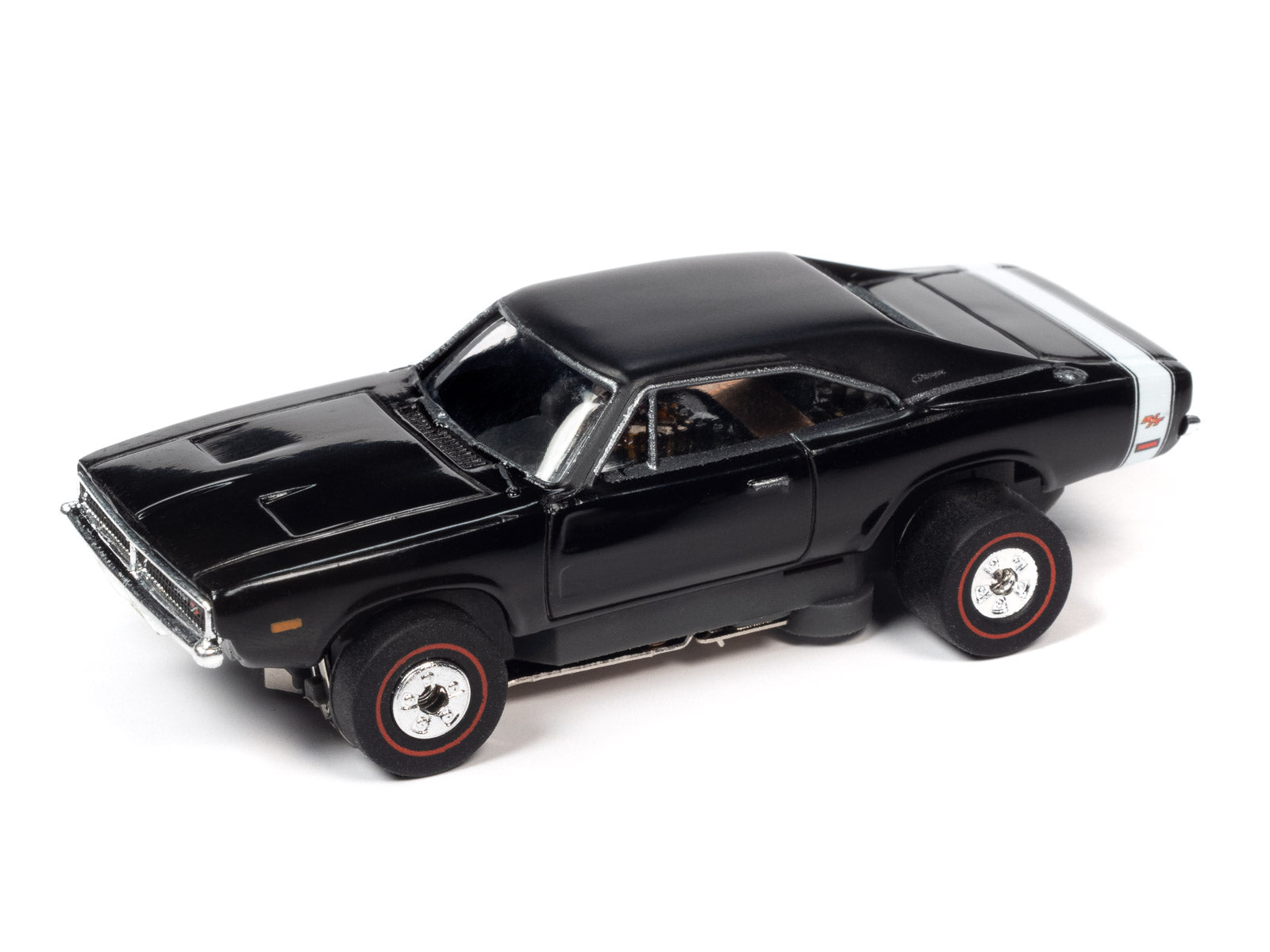 1969 Dodge Charger RT (Black) H.O. Scale Slot Car, ThunderJet Chassis | Auto World