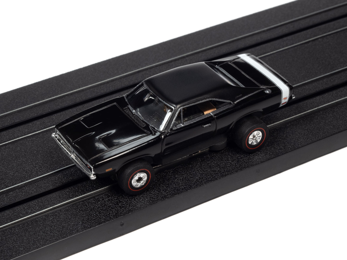 1969 Dodge Charger RT (Black) H.O. Scale Slot Car, ThunderJet Chassis | Auto World