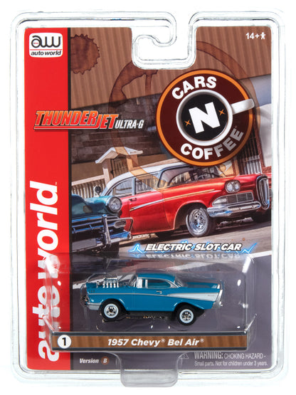 1957 Chevy Bel Air (Turquoise) H.O. Scale Slot Car, ThunderJet Chassis | Auto World