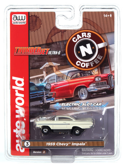 1959 Chevy Impala (Light Green) H.O. Scale Slot Car, ThunderJet Chassis | Auto World