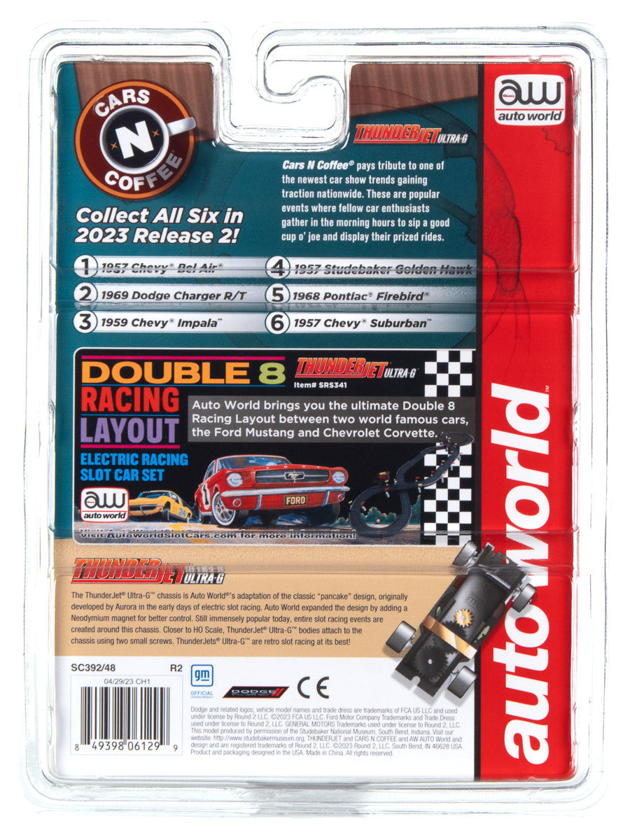 1957 Chevy Bel Air (Black) H.O. Scale Slot Car, ThunderJet Chassis | Auto World