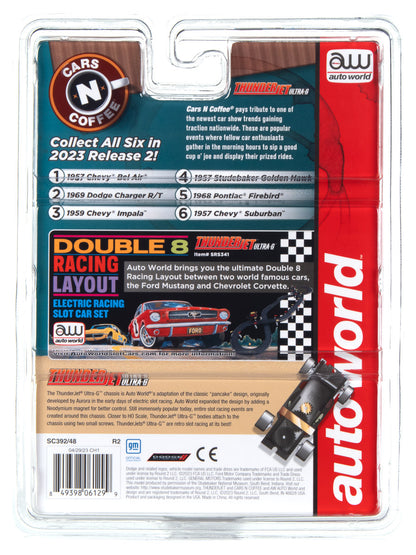 1957 Chevy Bel Air (Black) H.O. Scale Slot Car, ThunderJet Chassis | Auto World