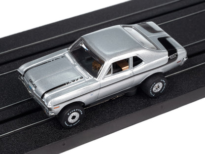 1970 Chevy Nova Yenko Deuce (Silver) H.O. Scale Slot Car, ThunderJet Chassis
