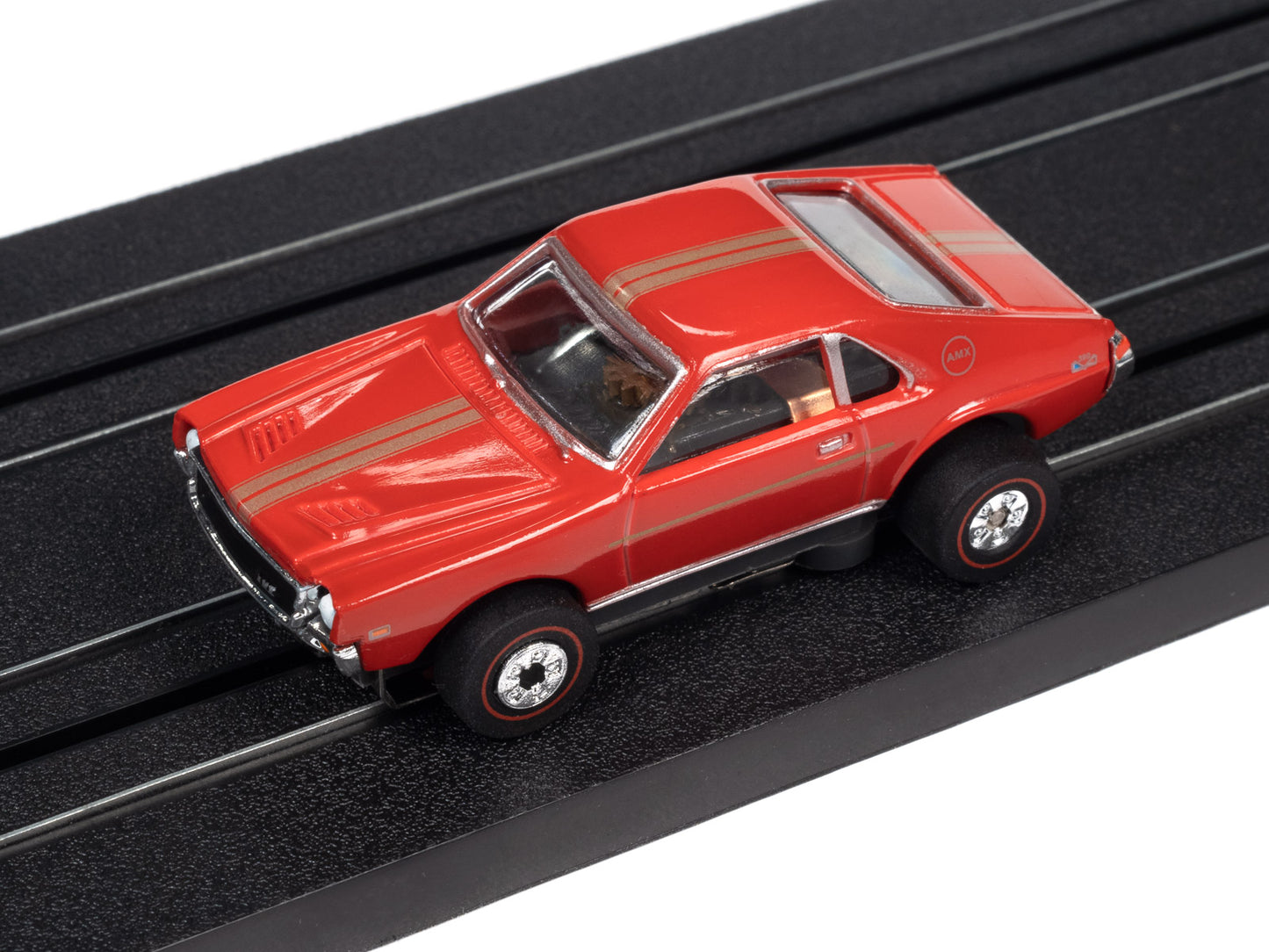1969 AMC AMX Collier Motors (Red) H.O. Scale Slot Car, ThunderJet Chassis