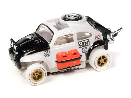 1965 Volkswagen Baja Bug iWheels Chase (White) H.O. Scale Slot Car, Xtraction Chassis