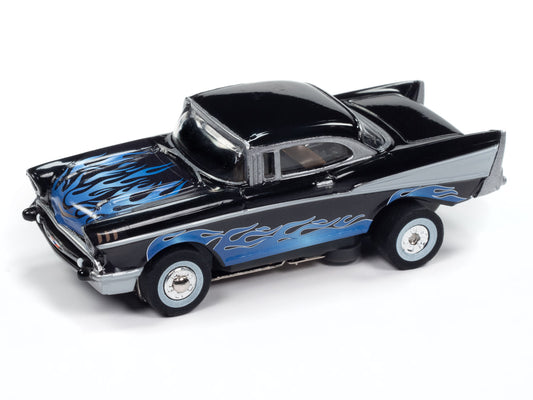 1957 Chevy Bel Air (Black) H.O. Scale Slot Car, ThunderJet Chassis | Auto World