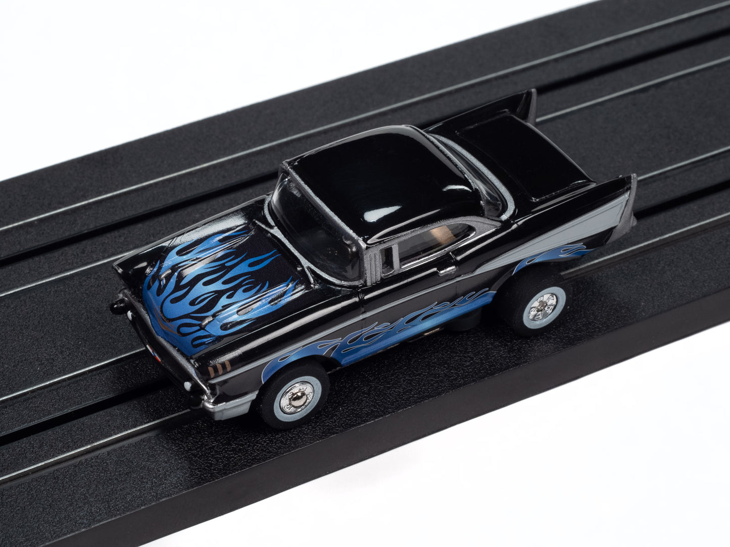 1957 Chevy Bel Air (Black) H.O. Scale Slot Car, ThunderJet Chassis | Auto World