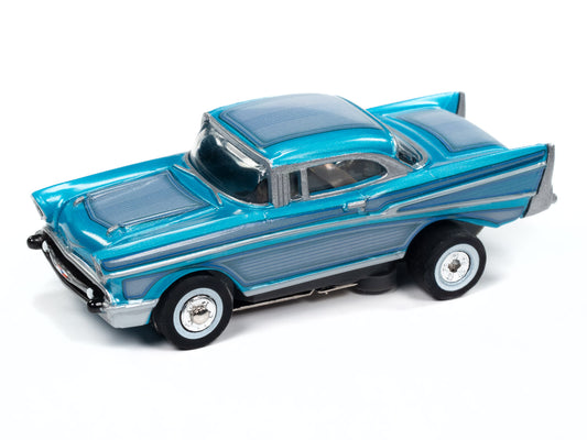 1957 Chevy Bel Air (Aqua Blue) H.O. Scale Slot Car, ThunderJet Chassis | Auto World