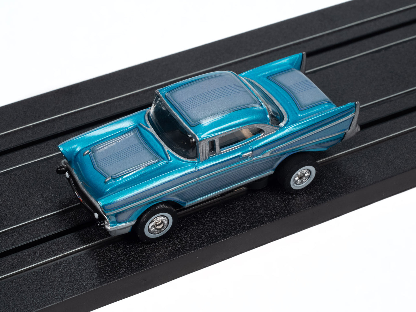 1957 Chevy Bel Air (Aqua Blue) H.O. Scale Slot Car, ThunderJet Chassis | Auto World