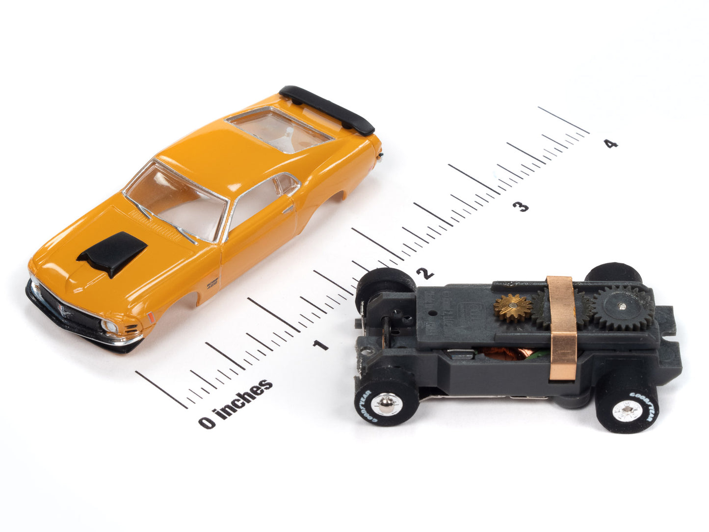 1970 Ford Mustang Boss 429 (Orange) H.O. Scale Slot Car, ThunderJet Chassis | Auto World