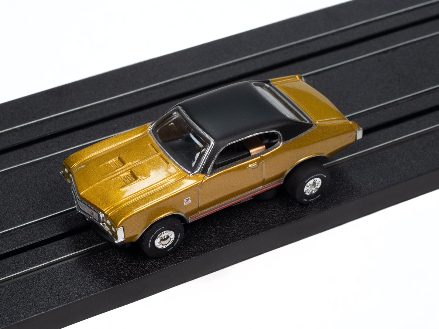 1972 Buick GS (Gold) H.O. Scale Slot Car, ThunderJet Chassis | Auto World