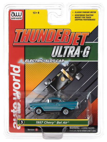 1957 Chevy Bel Air (Aqua Blue) H.O. Scale Slot Car, ThunderJet Chassis | Auto World