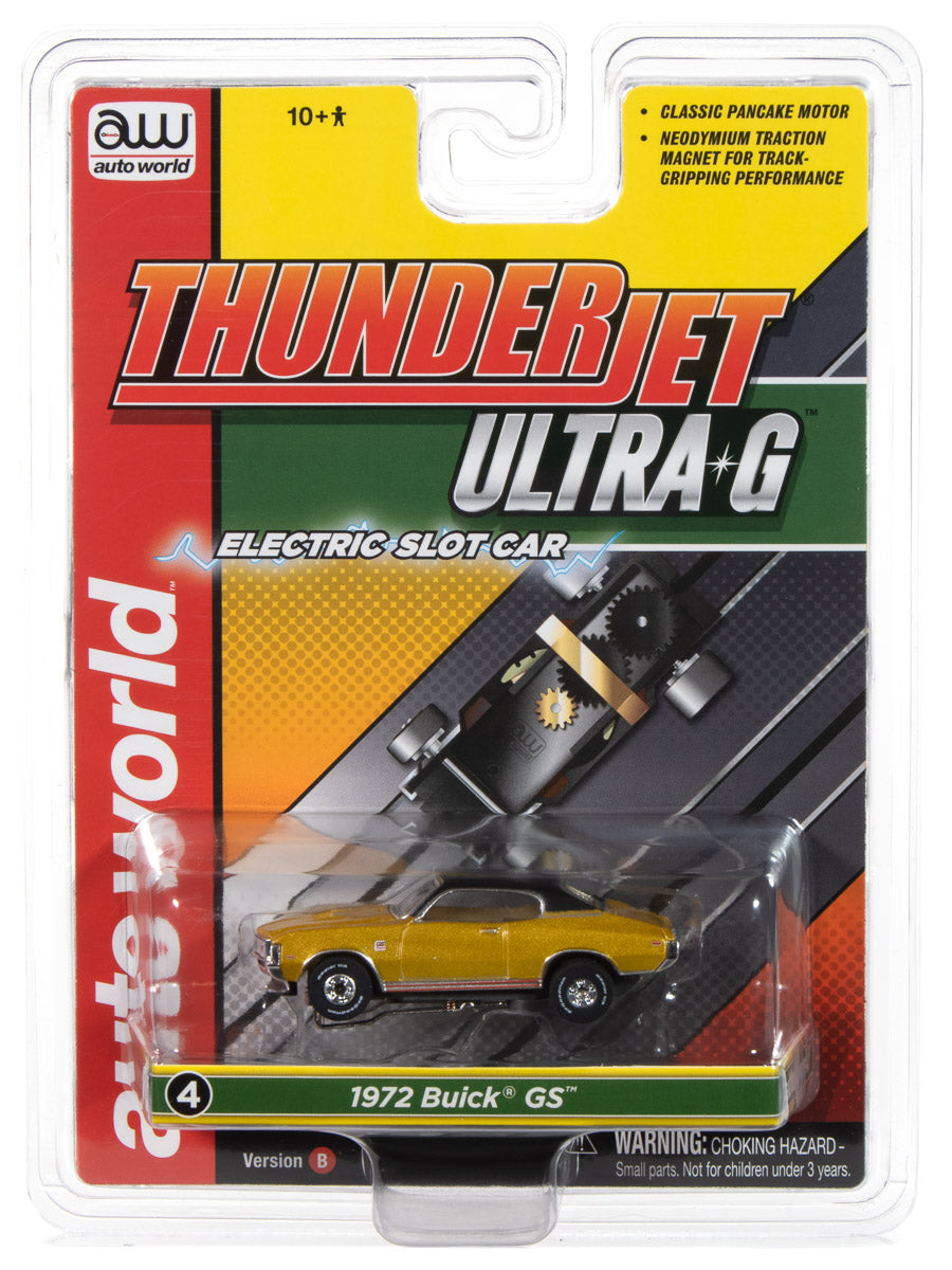 1972 Buick GS (Gold) H.O. Scale Slot Car, ThunderJet Chassis | Auto World